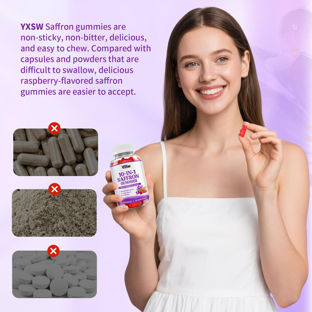 Adult and child using saffron gummies lifestyle image