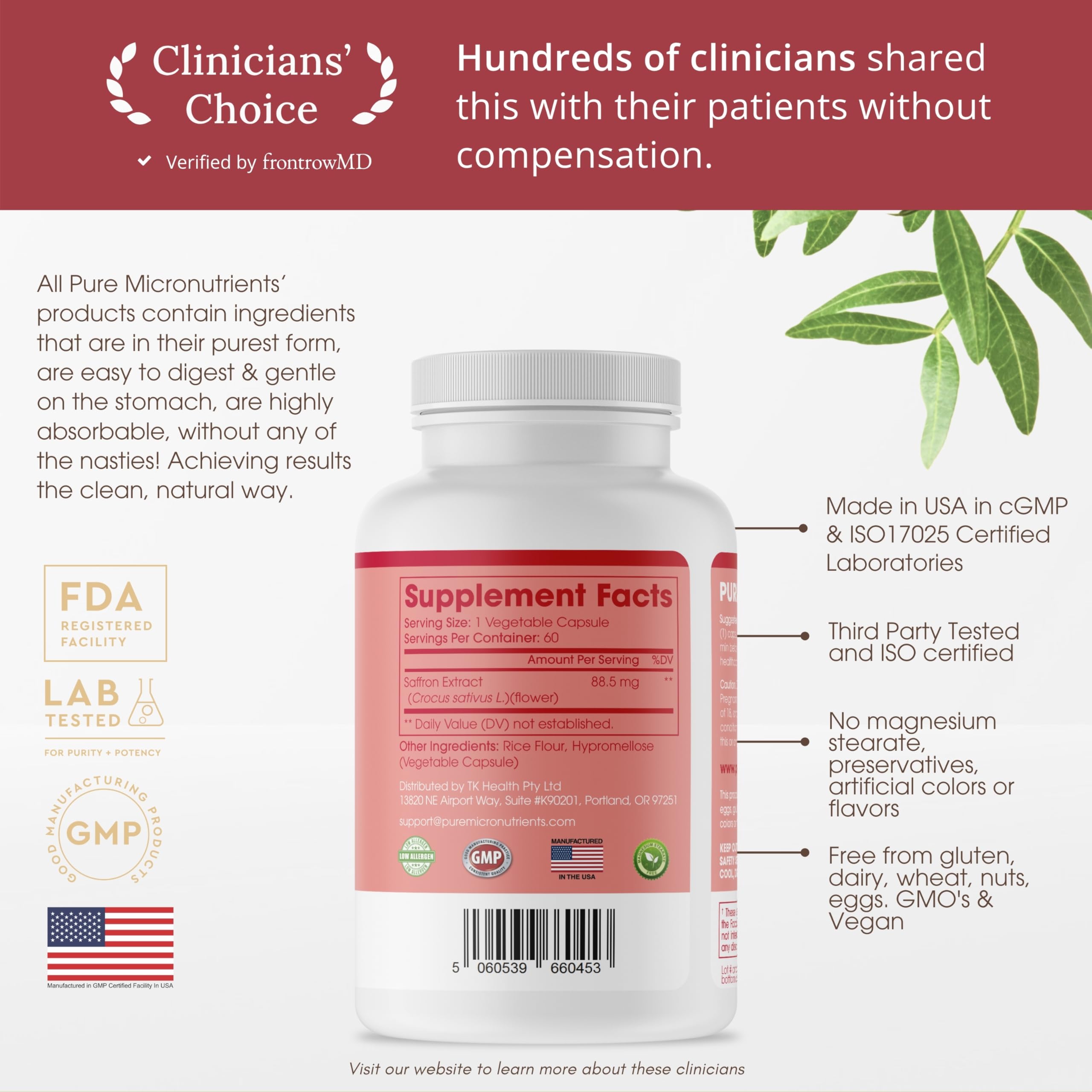 Close-up of saffron extract capsules - energy and mood support