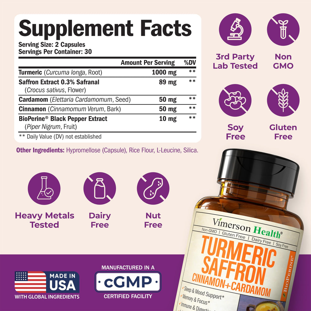 Turmeric capsules with Bioperine