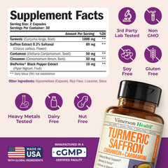 Turmeric capsules with Bioperine