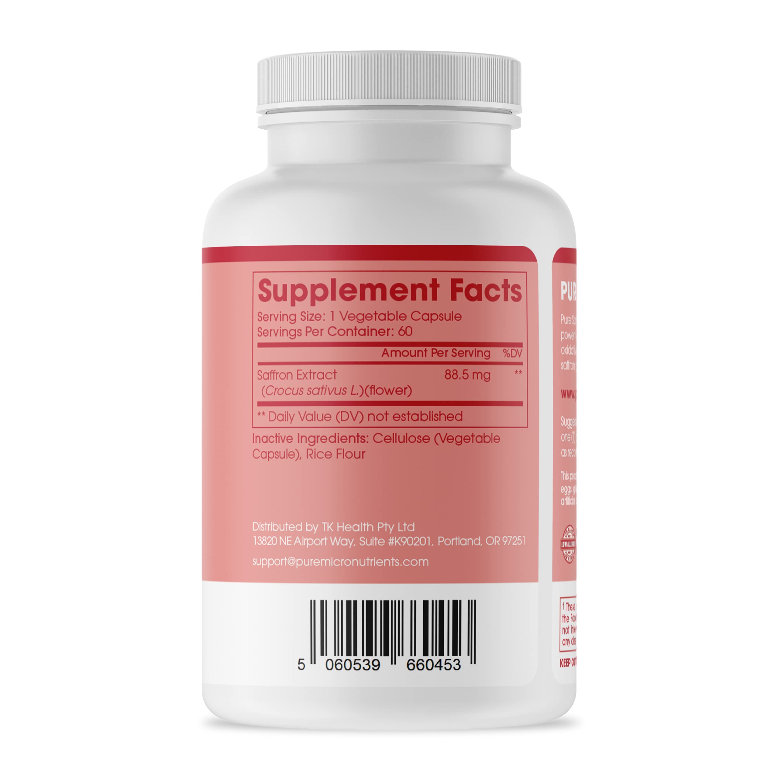 Third-party testing seal for saffron supplement