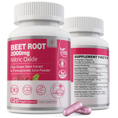 Safgumjel Beet Root Capsules packshot highlighting 2000mg formula for circulation support.