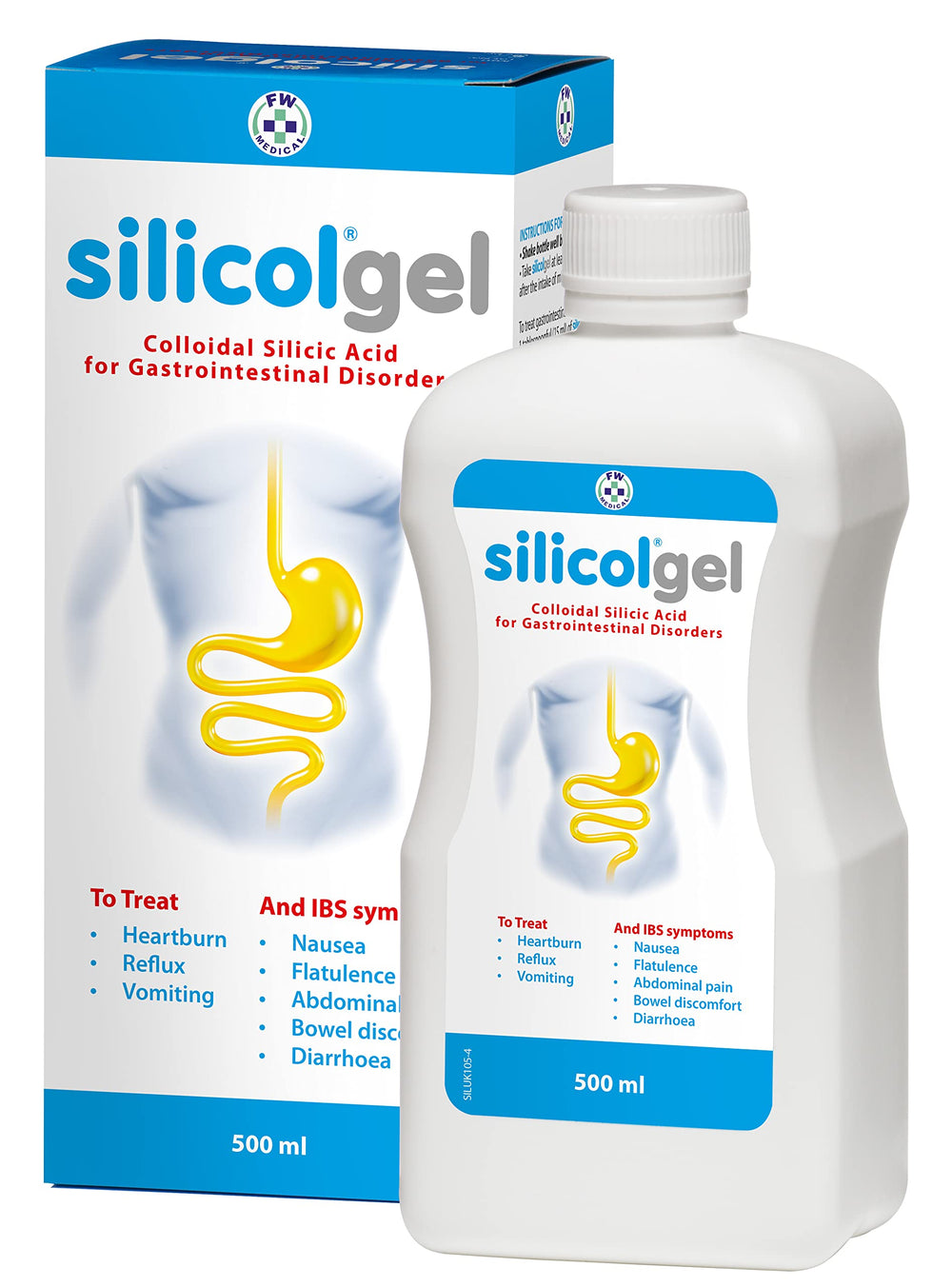 Front view of Saguna Silicol Gel 500ml bottle
