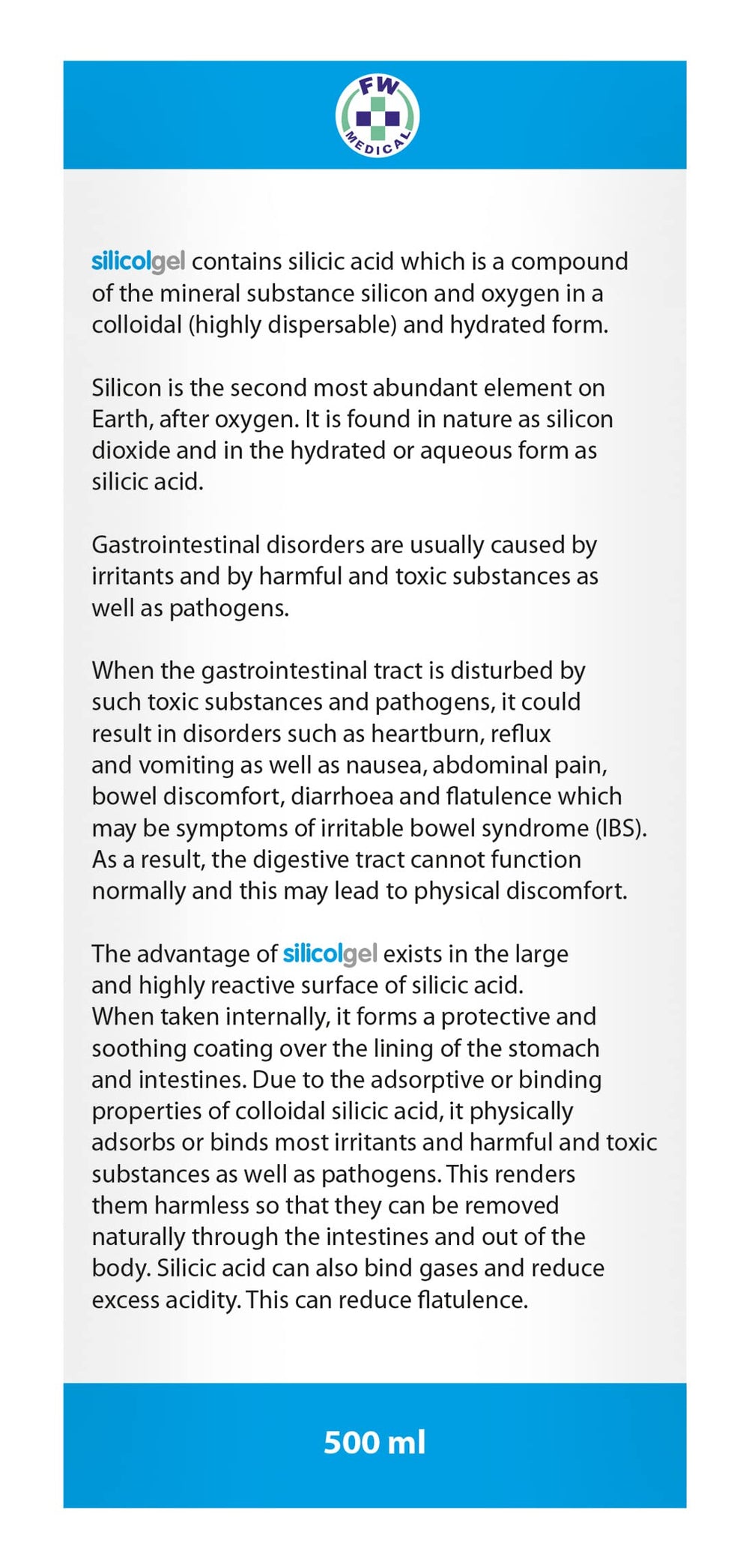 Saguna Silicol Gel 500ml packaging on white background