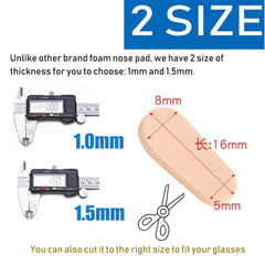 Non-slip foam nose pads prevent glasses from sliding down