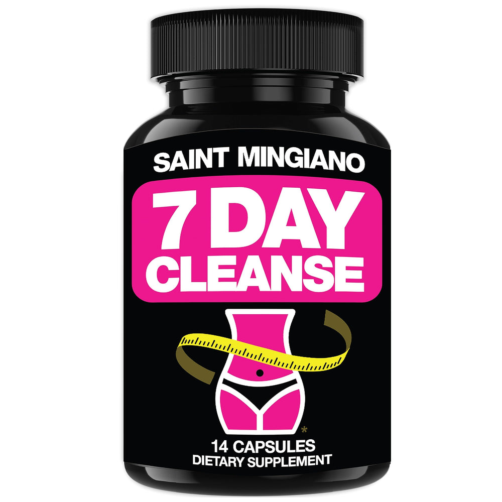 Saint Mingiano cleanse bottle label with capsules for digestive support
