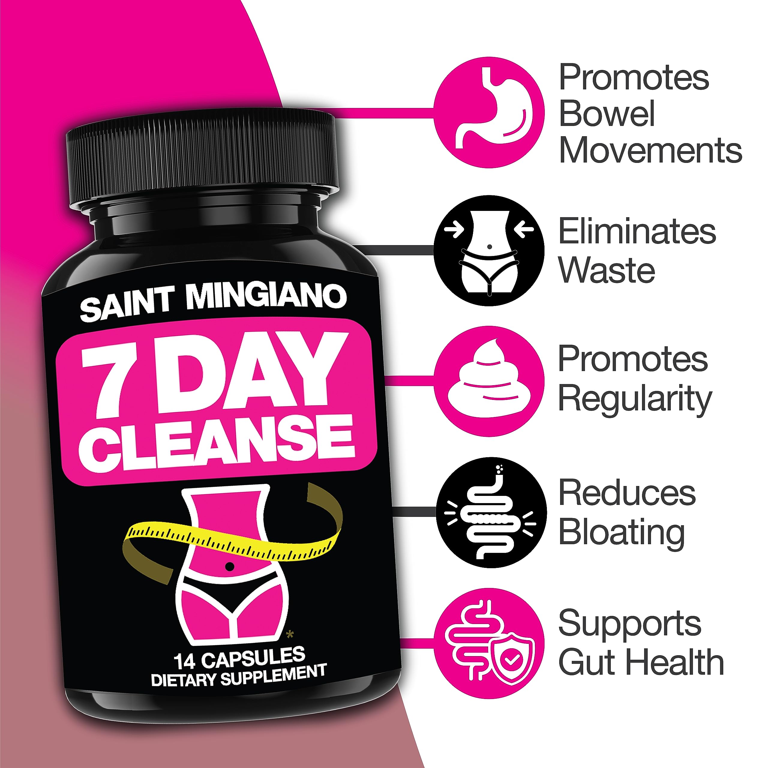 Saint Mingiano digestive system illustration highlighting cleanse concept