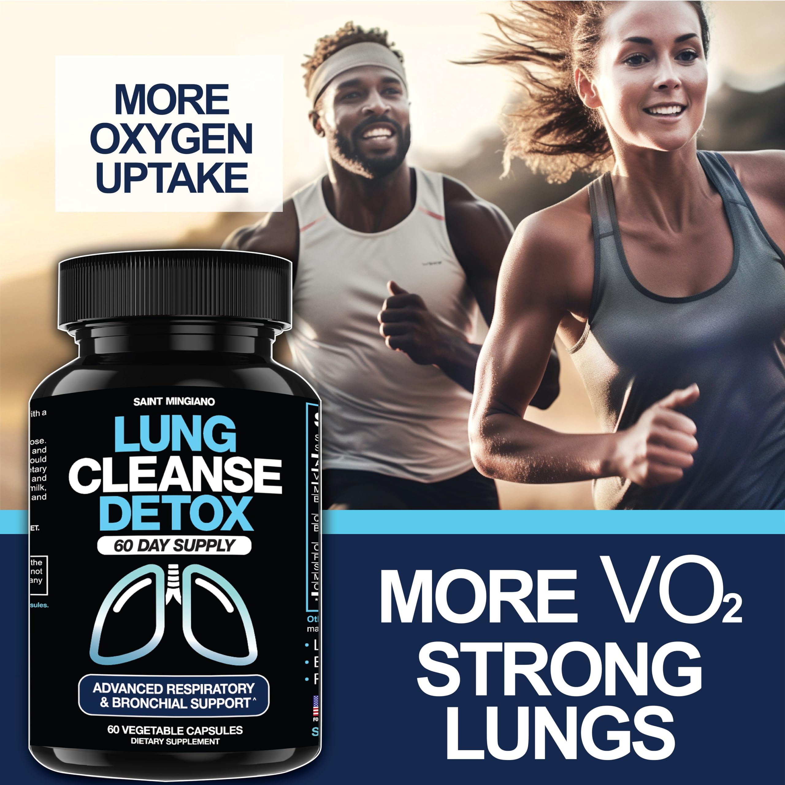 Illustration of improved breathing and healthy lungs