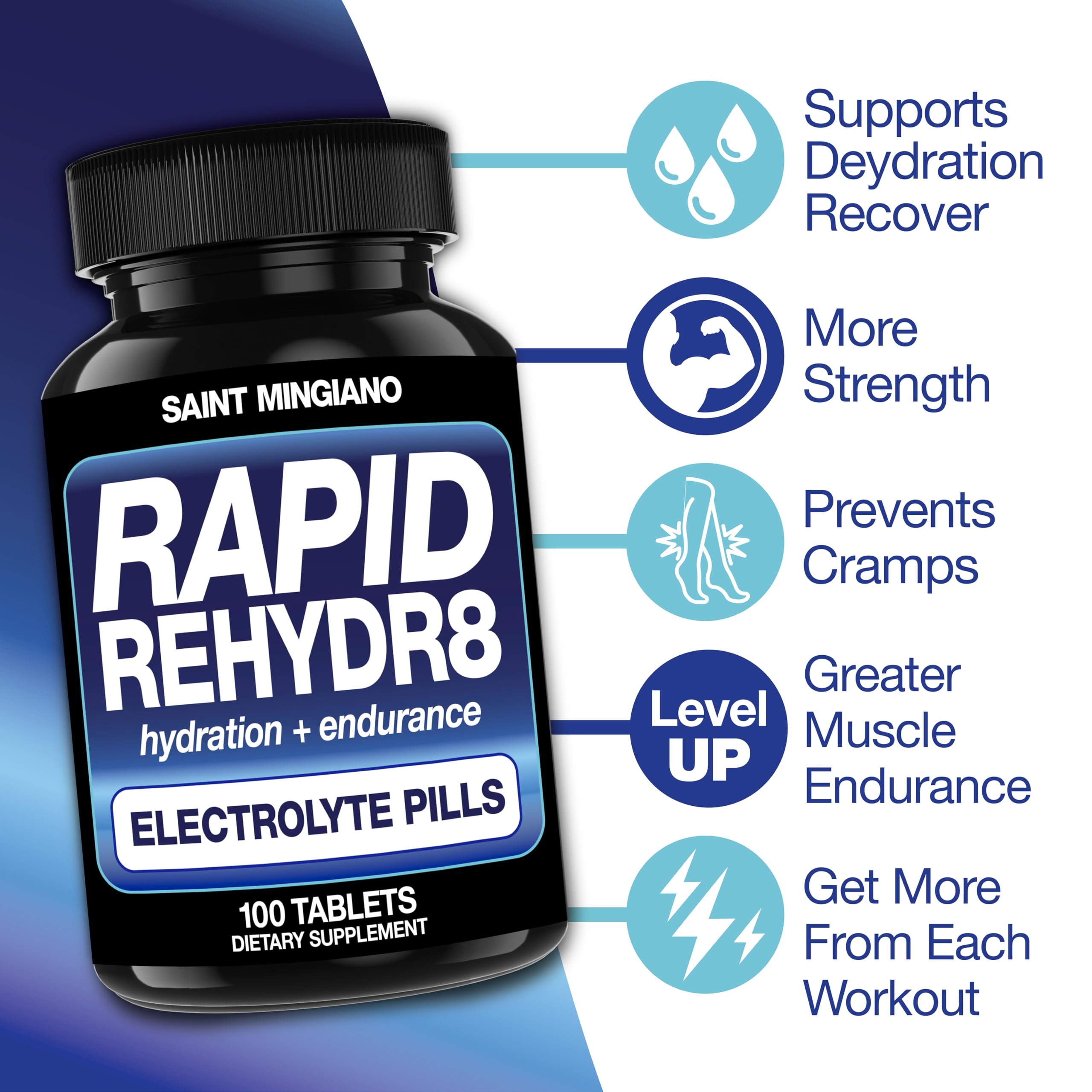 Athlete using Saint Mingiano Rapid Rehydr8 during training