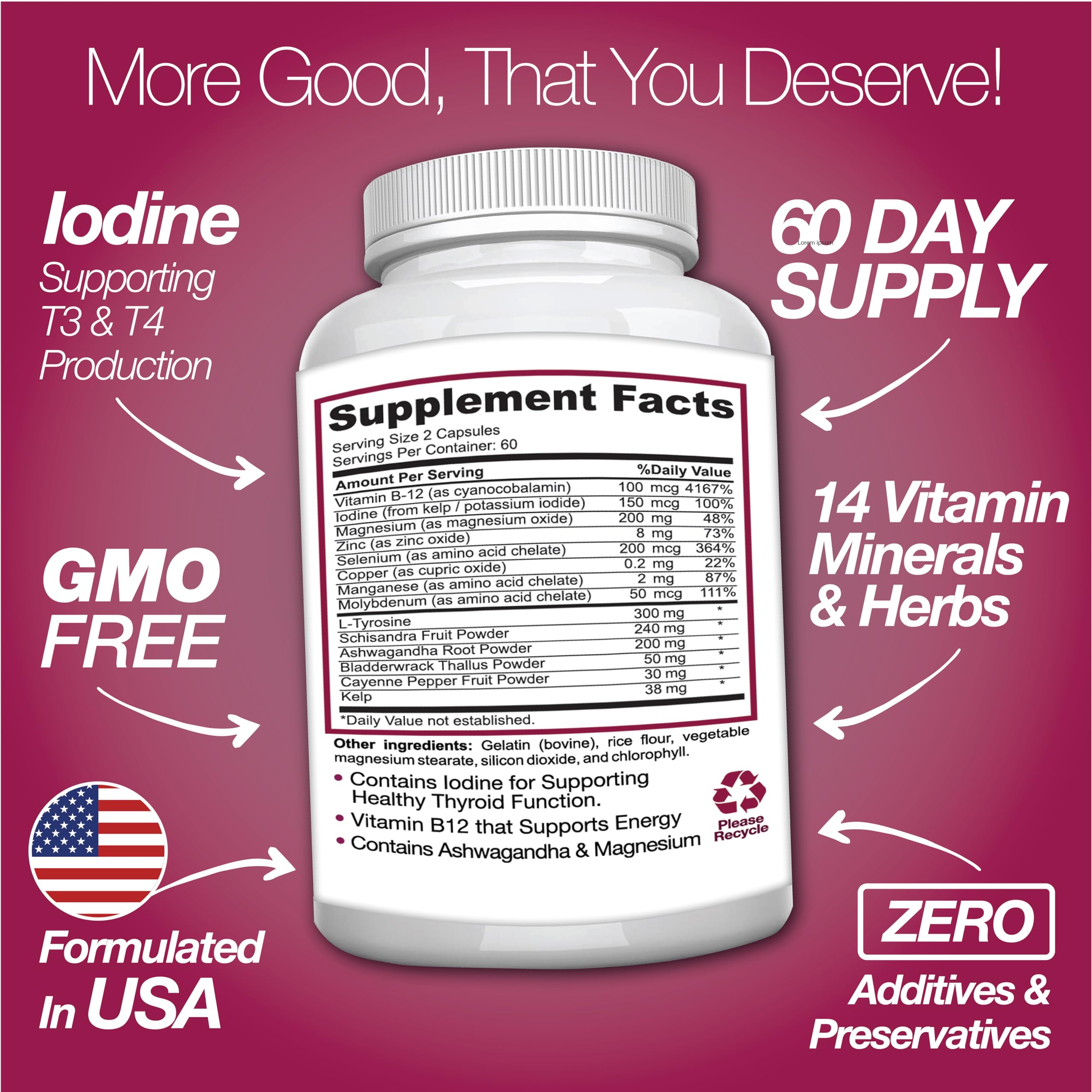 Bottle of capsules on white background