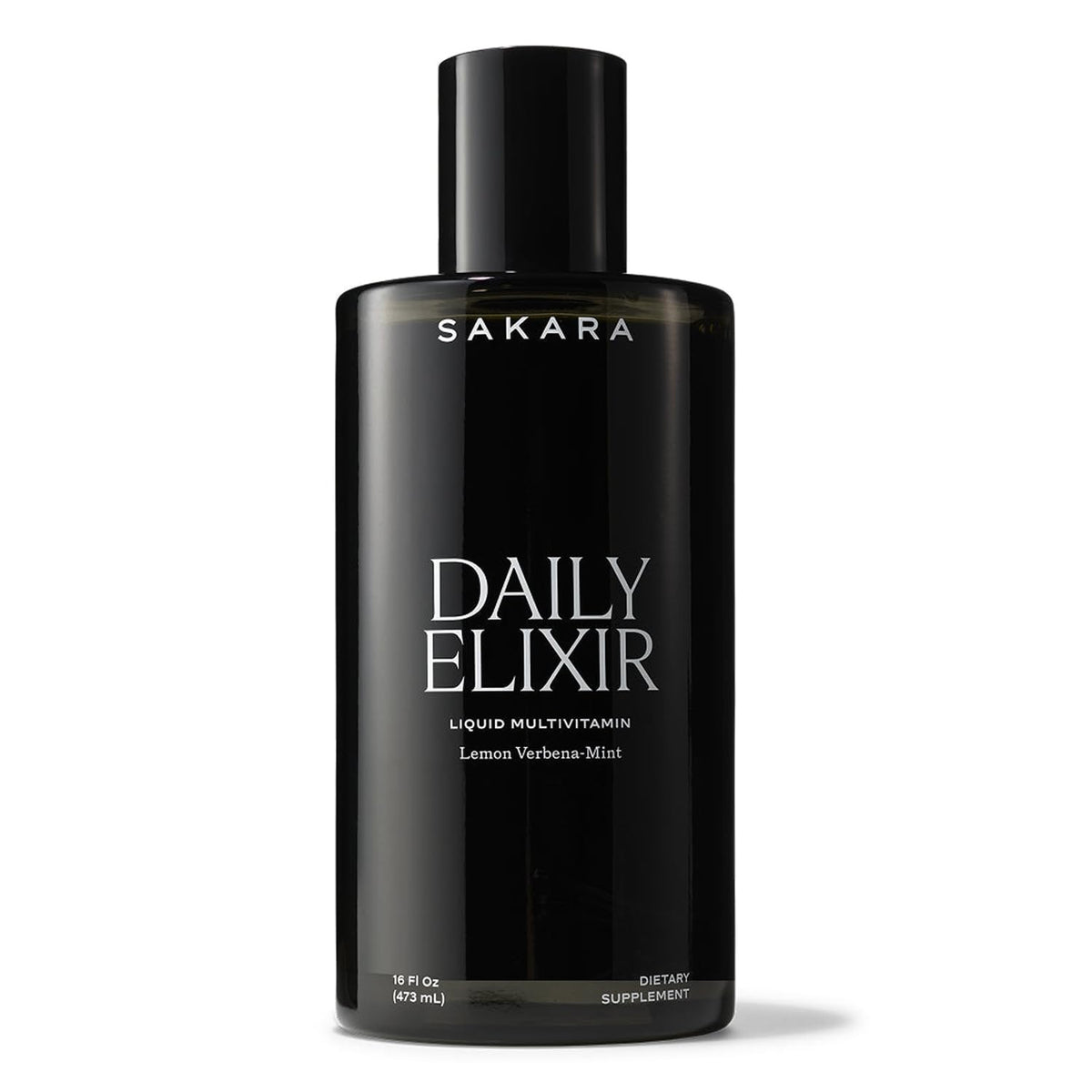 Bottle of Sakara Daily Elixir Lemon Verbena Mint flavor