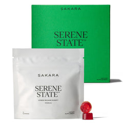 SAKARA Serene State Stress Relief Gummies Wildberry – front bottle label