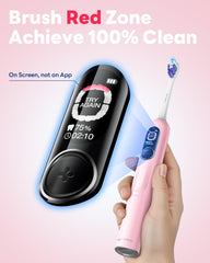 Side view of G5S pink toothbrush