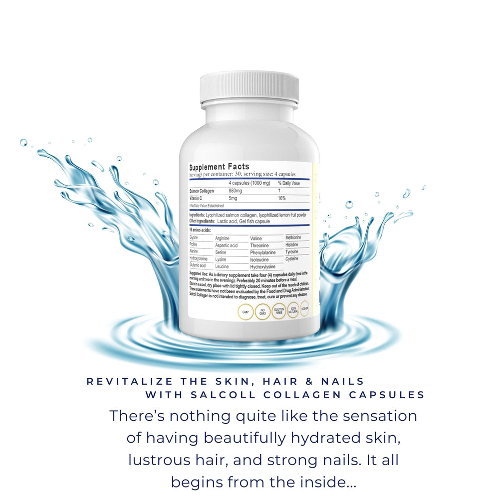 Serving suggestion showing capsules ready to take