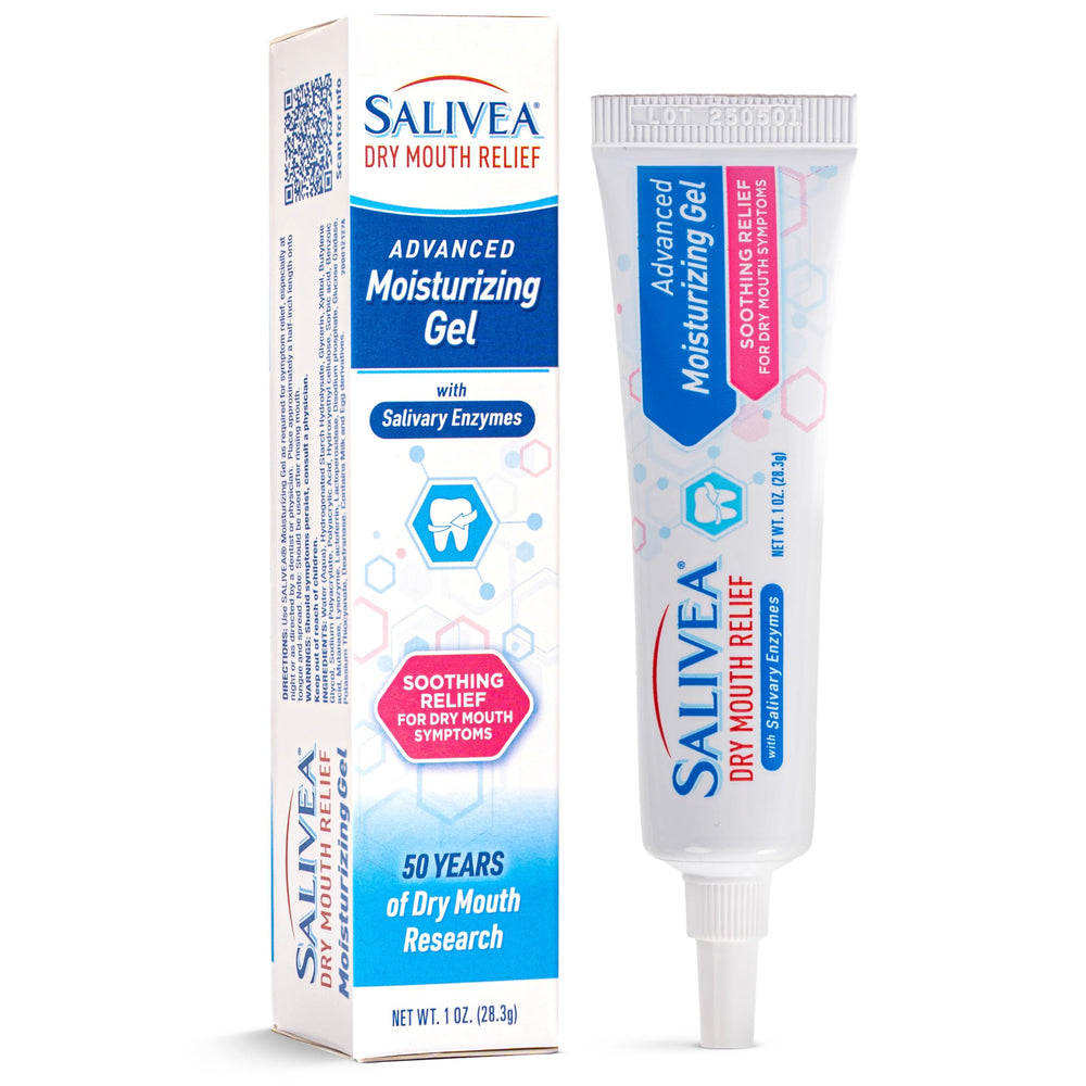 Front view of Salivea Dry Mouth Relief Gel 1 oz tube