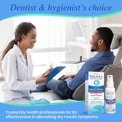 Back view of SALIVEA Extra Gentle Dry Mouth Spray packaging
