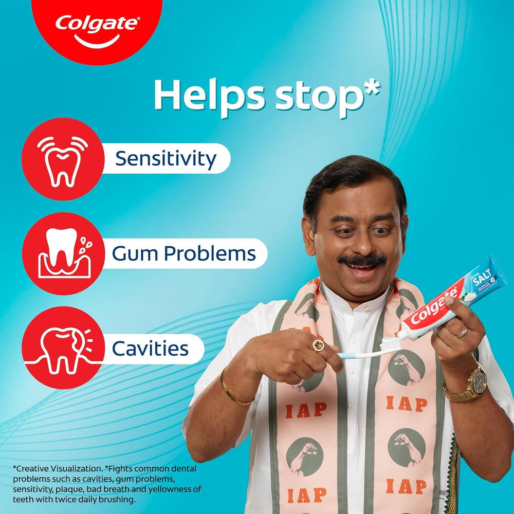 Pack shot showing Salt Toothpaste with Mint 100g