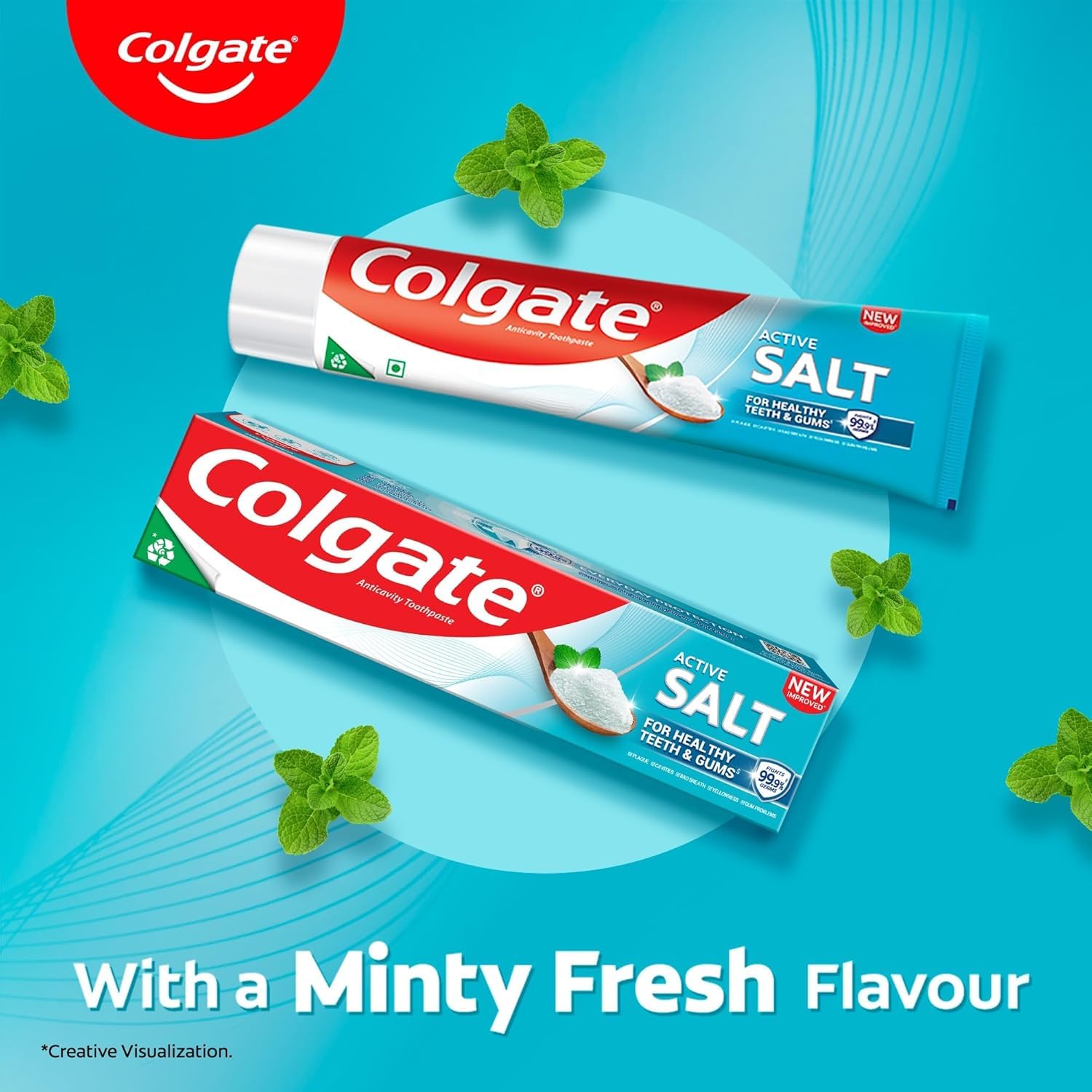Teeth brushing with Salt Toothpaste with Mint