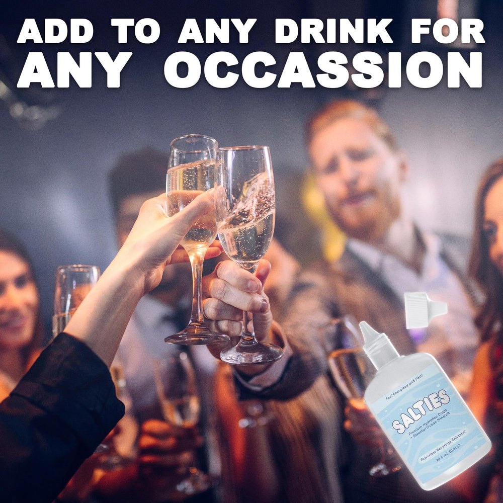 Salties Electrolyte Drops keto-friendly image promotes sugar-free, zero-additive hydration.