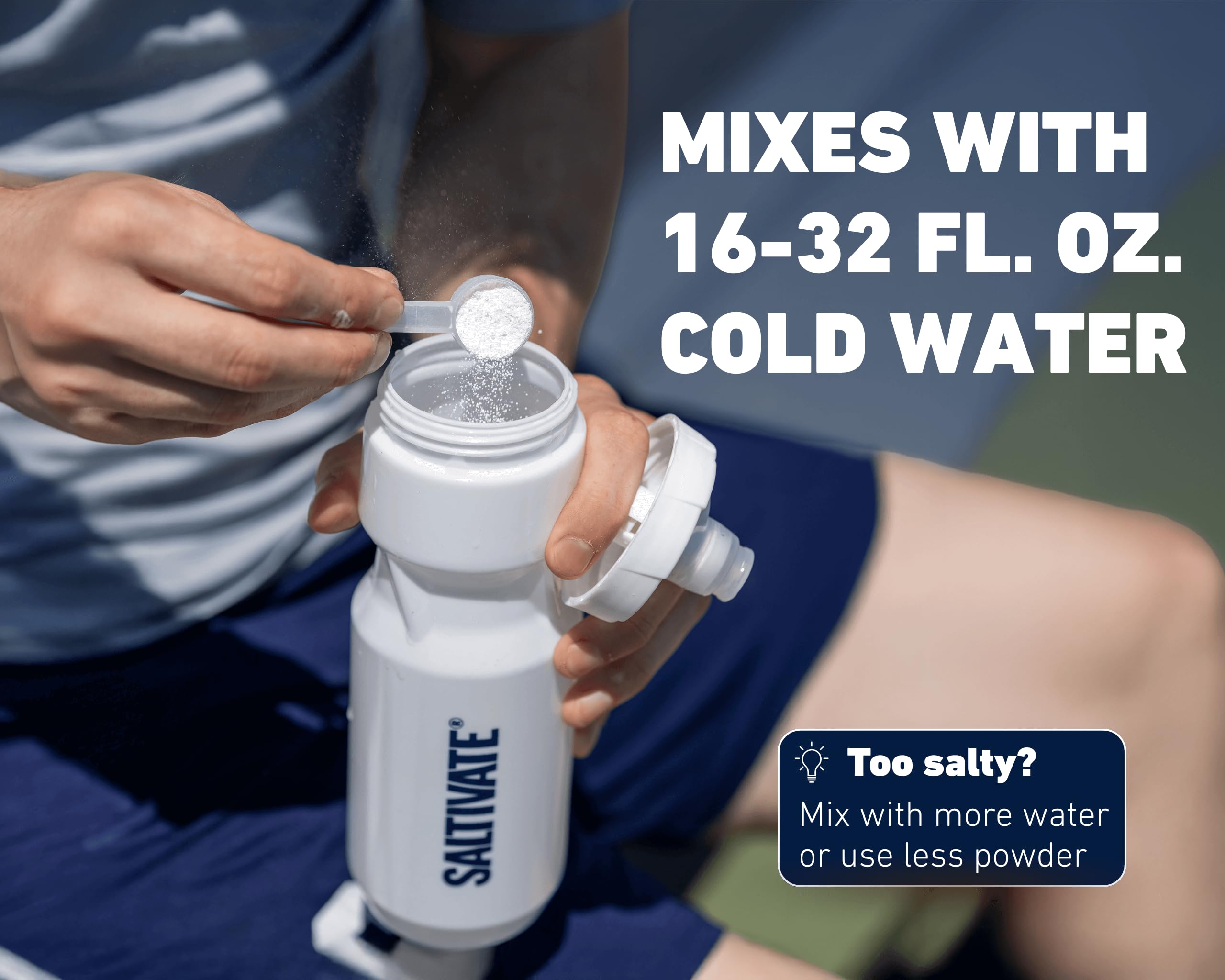 Saltivate after-workout hydration glass demonstrating quick sweat recovery