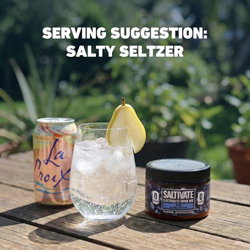 Saltivate Raw Unflavored Electrolytes on kitchen counter alongside plain water for daily use.