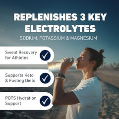 Saltivate Raw Unflavored Electrolytes being poured into water for simple hydration.