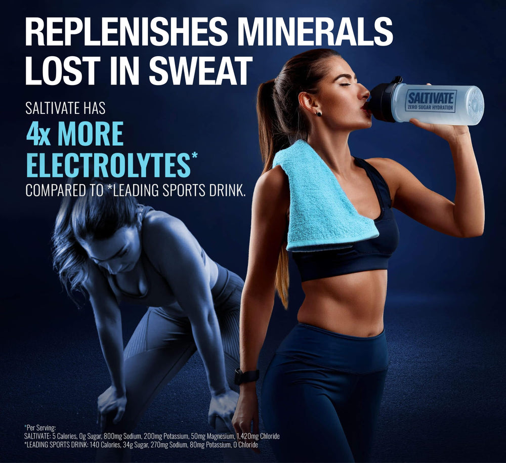 Saltivate salty-orange electrolytes packet in bag ready for gym or travel.