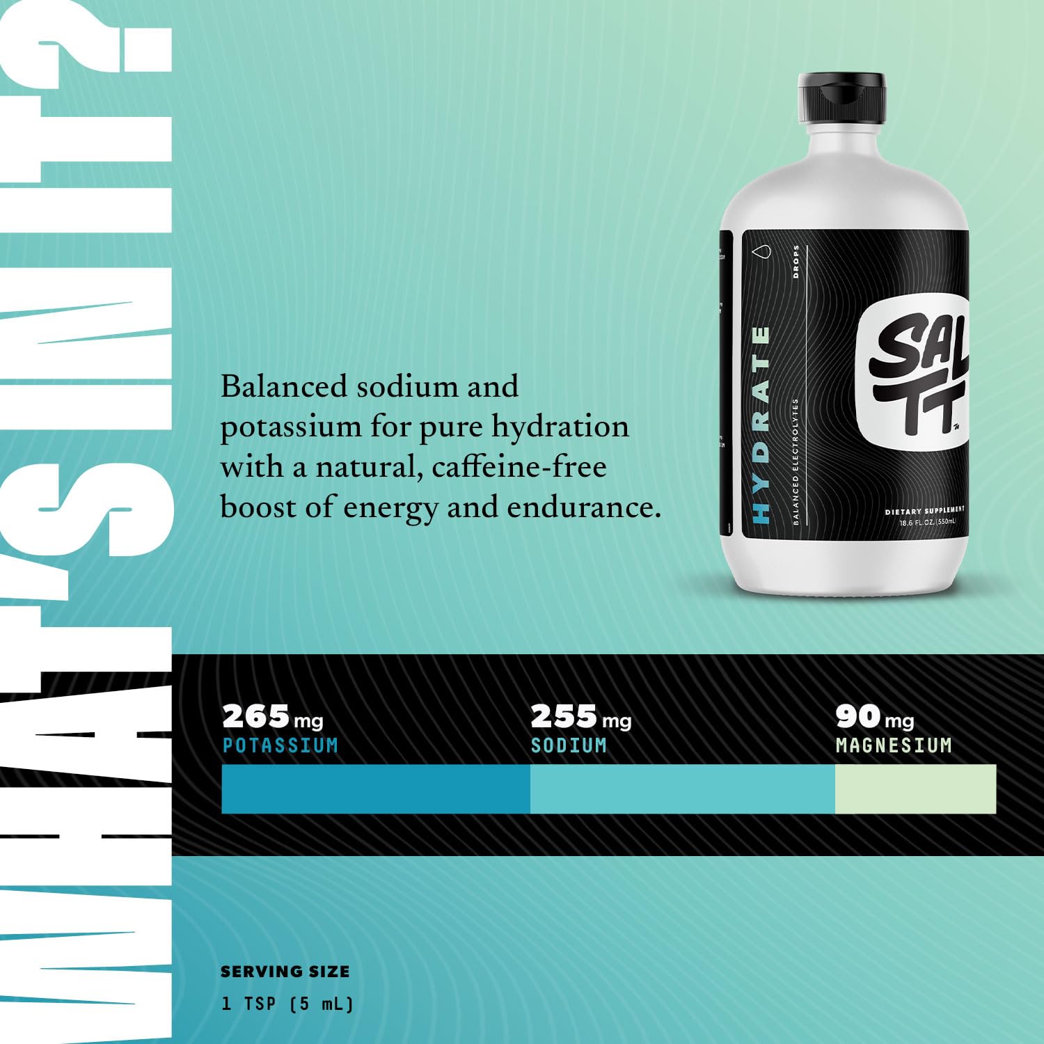 SALTT Hydrate electrolyte drops 8.3 oz bottle