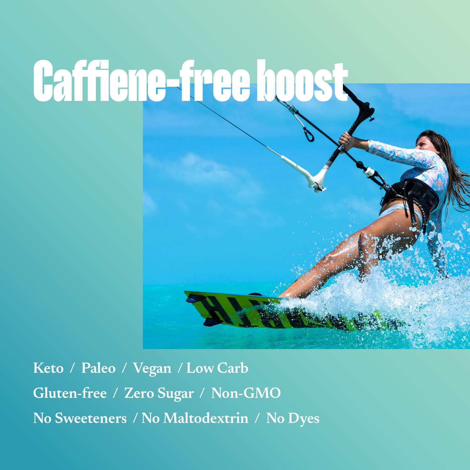 Packaging highlighting gluten-free and sugar-free formula