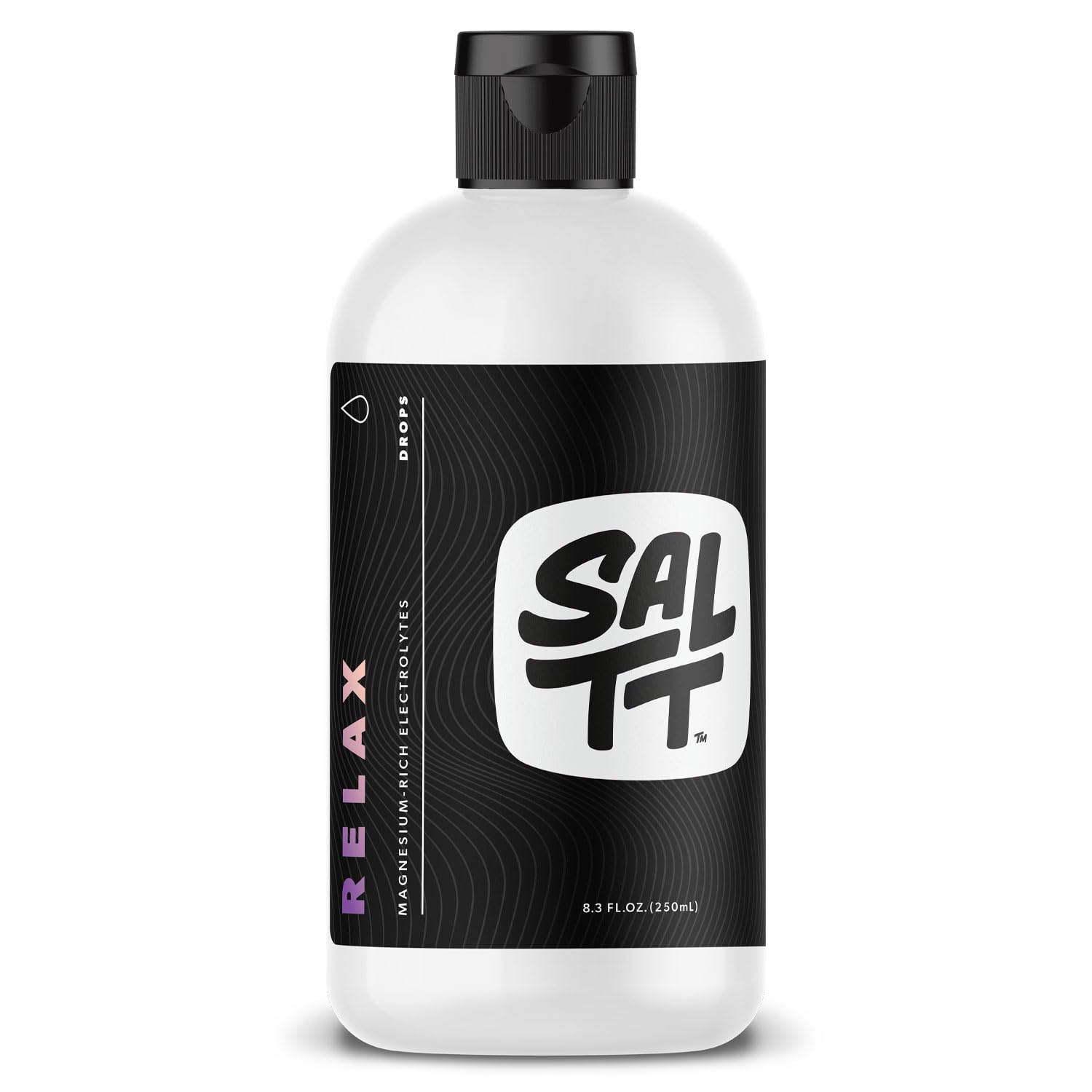 Front view of SALTT Relax Magnesium Drops bottle