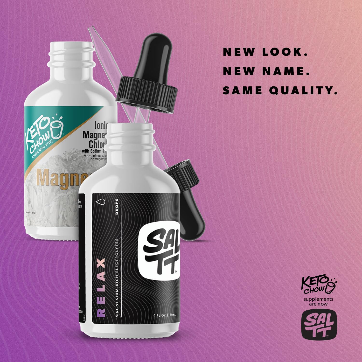 Front view of SALTT Relax Magnesium Drops bottle