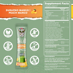 Assorted Salud packets highlighting 20+ fruits and vegetables