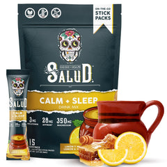 Salud 2-in-1 Sleep Aid + Calm Drink Mix Lemon Honey packaging