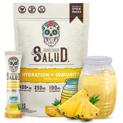 Salud 2-in-1 hydration packets in Pineapple Agua Fresca flavor