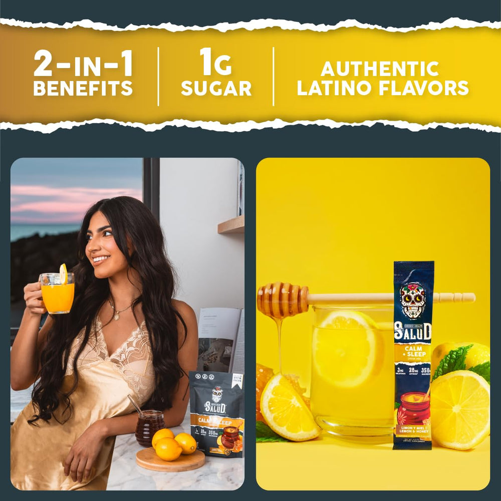 Nutrition-ready Salud drink mix with 1g added sugar and 5 calories per serving