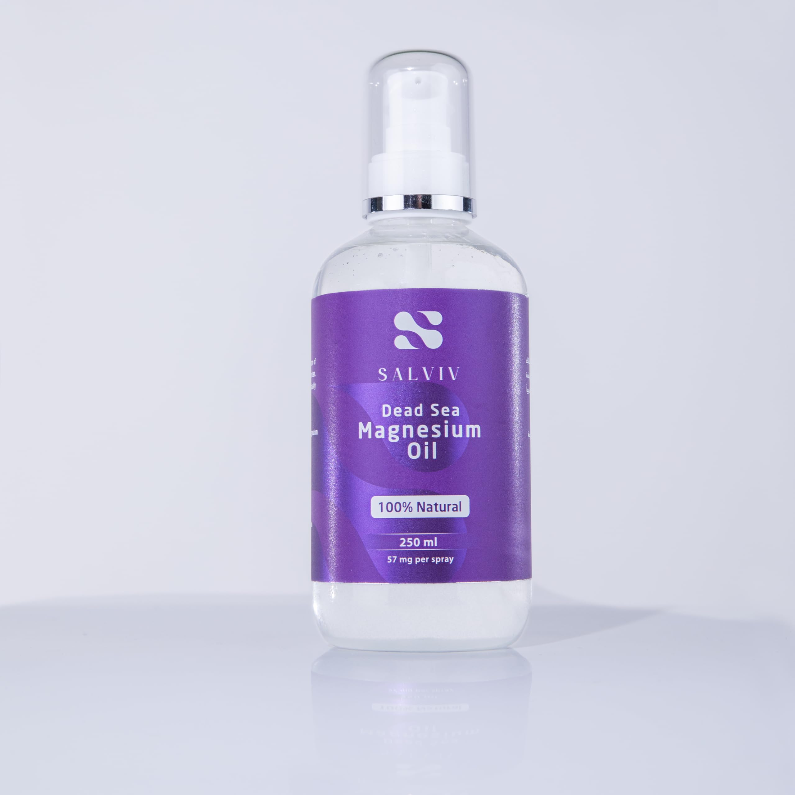 Salviv bottle on bathroom shelf in lifestyle scene supporting daily self-care routine