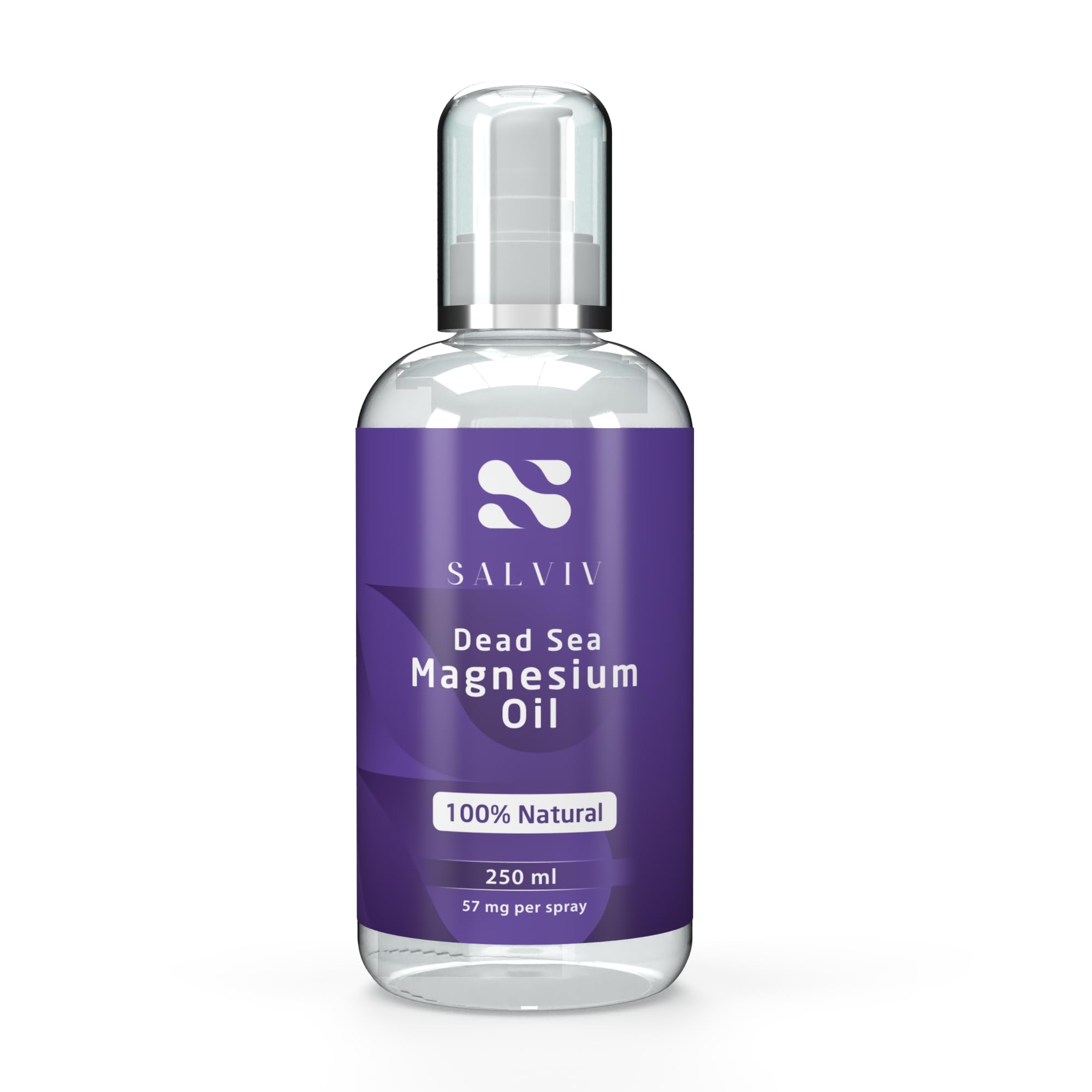 Close-up spray texture of Salviv magnesium oil highlighting fast absorption benefit