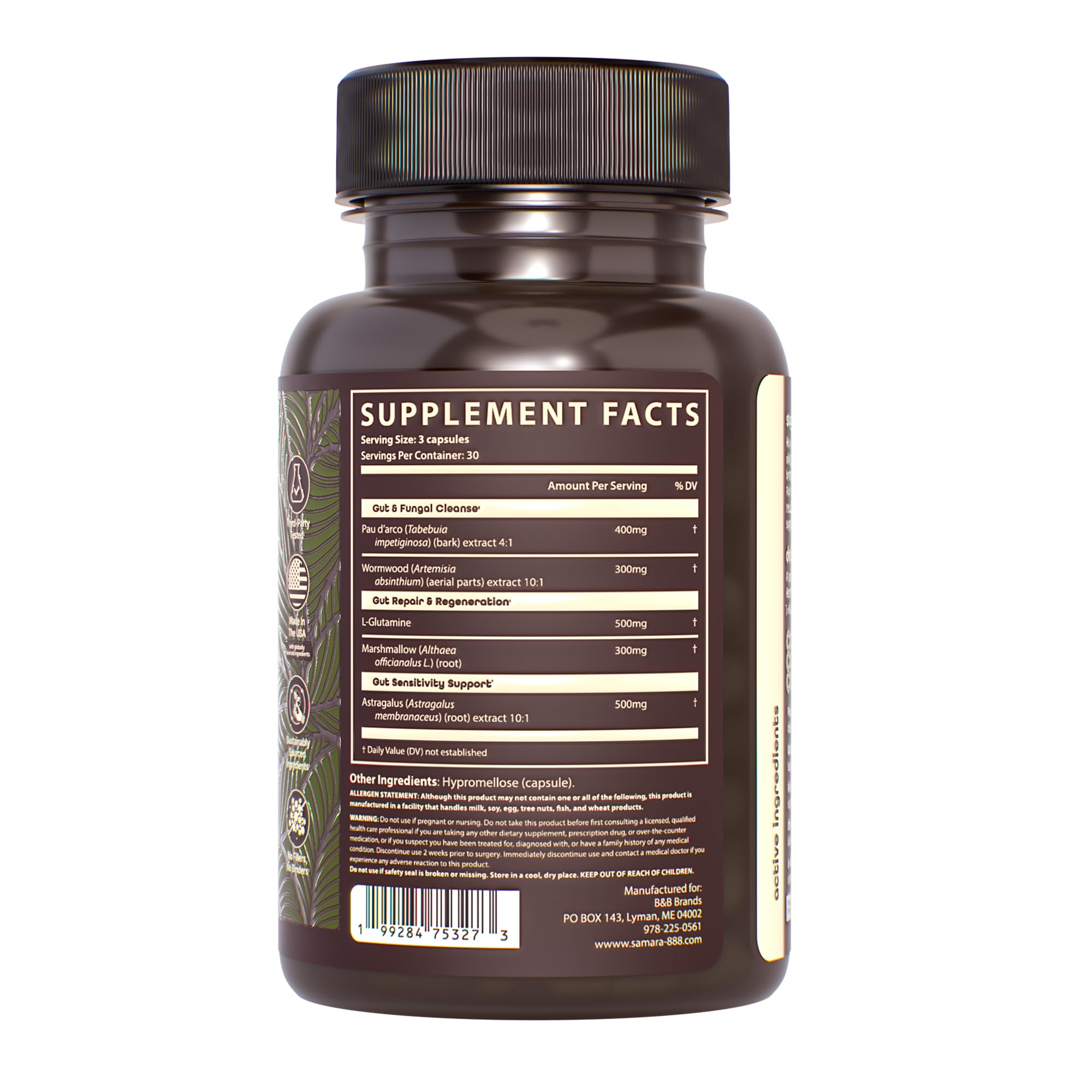 USA-made in a cGMP facility – Samara 888 packaging