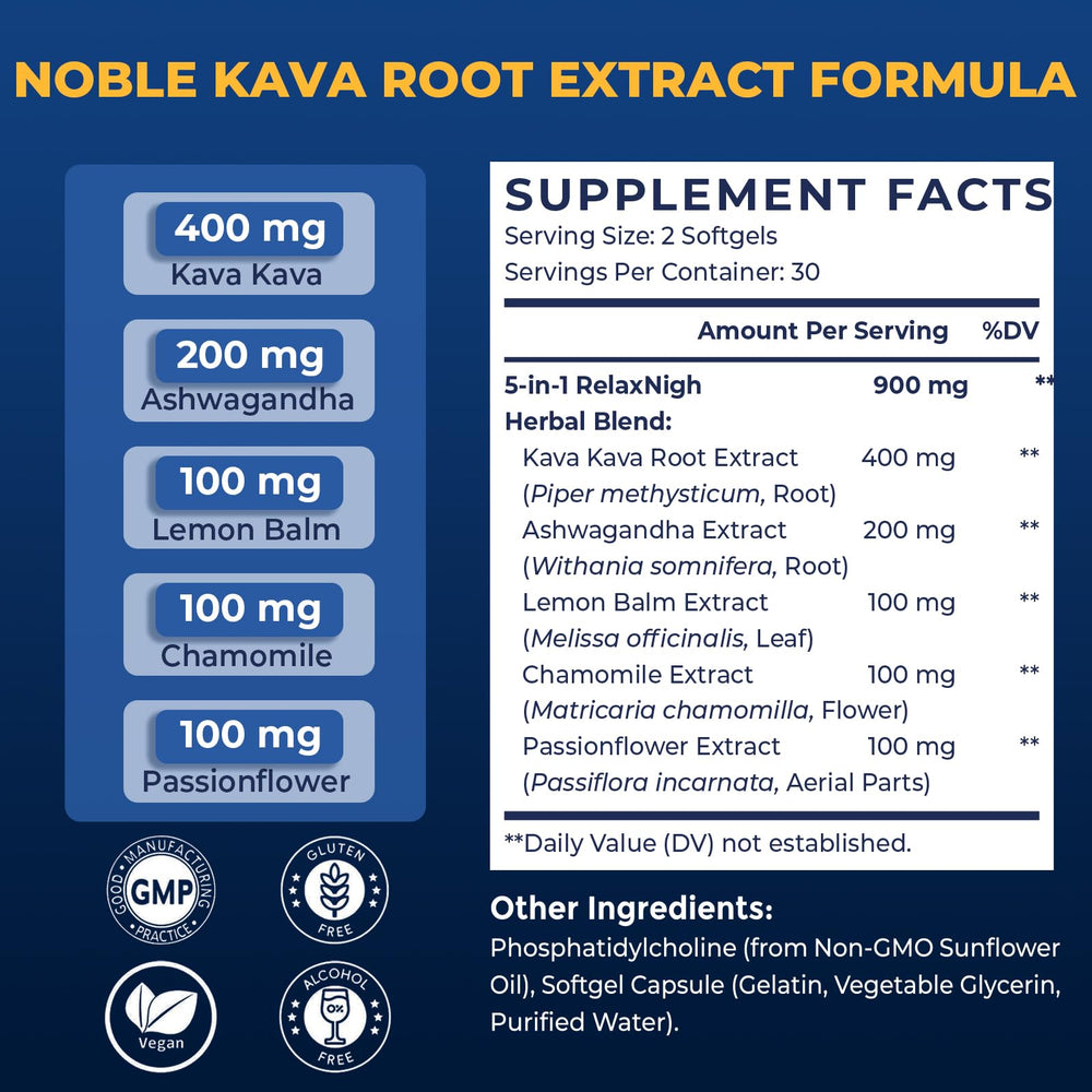 Safety warnings and usage notice for kava capsules