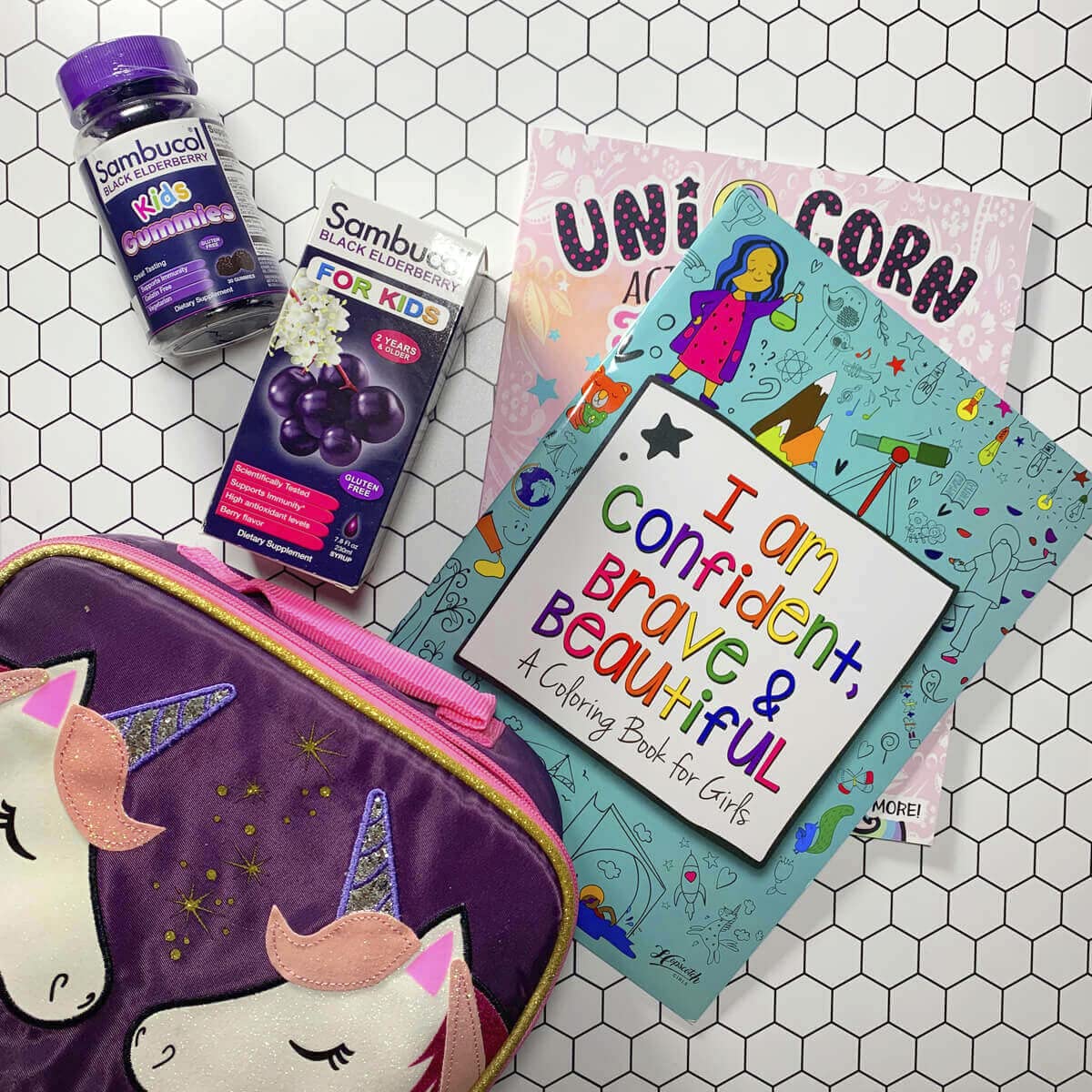 Sambucol Black Elderberry Syrup for Kids bottle on a table