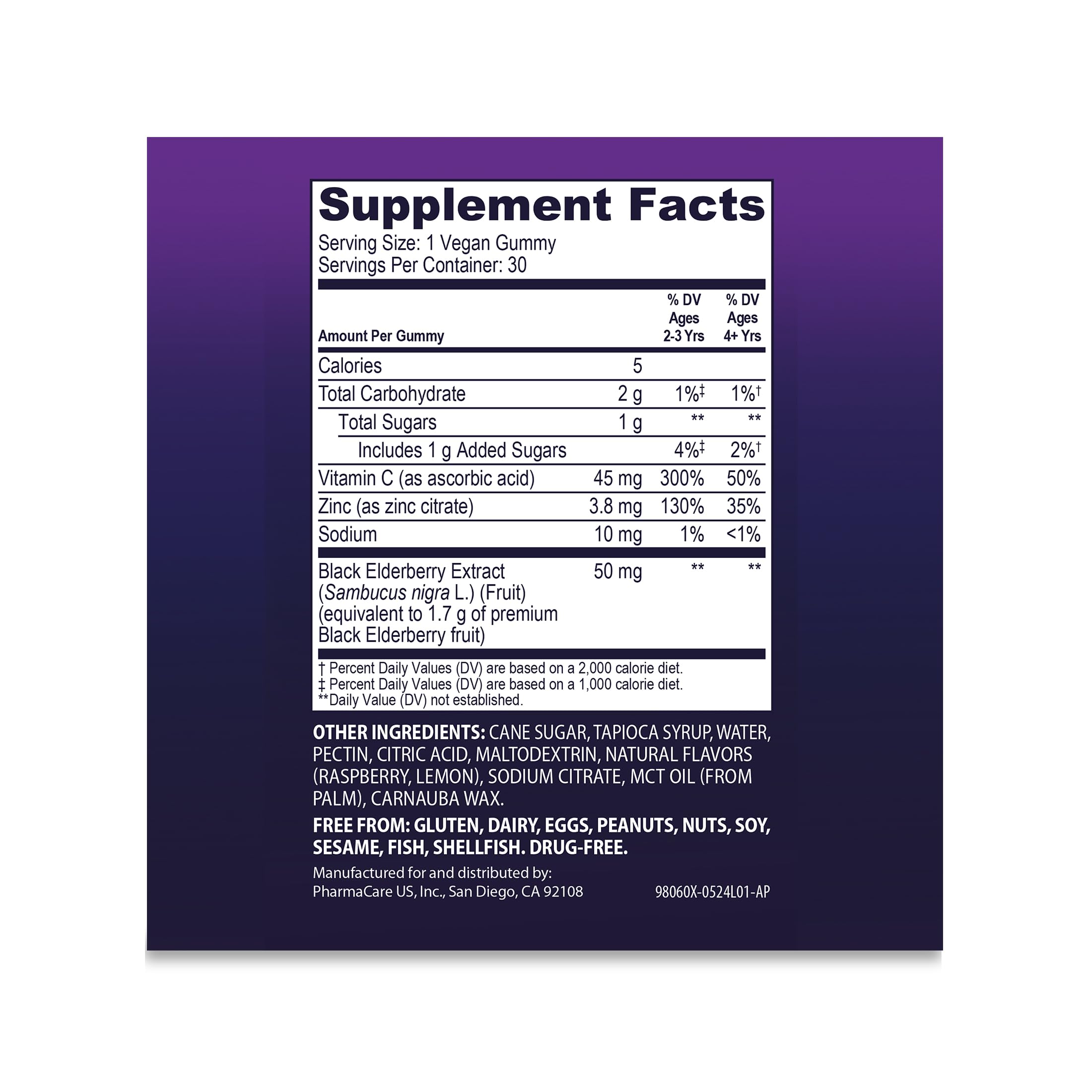 Packaging and bottle with Sambucol branding