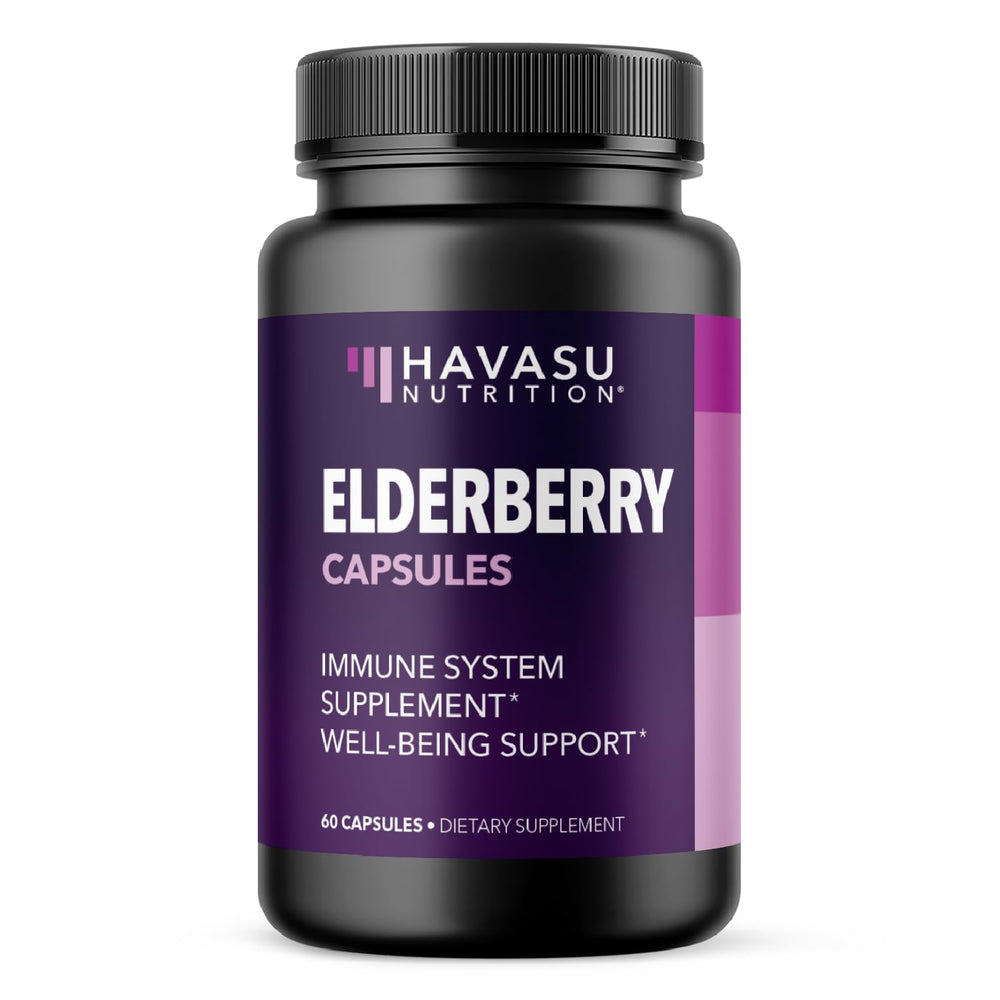 Front view of Sambucus Black Elderberry Capsules bottle - 60 count