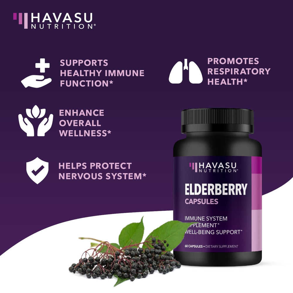 Non-GMO Sambucus elderberry capsules