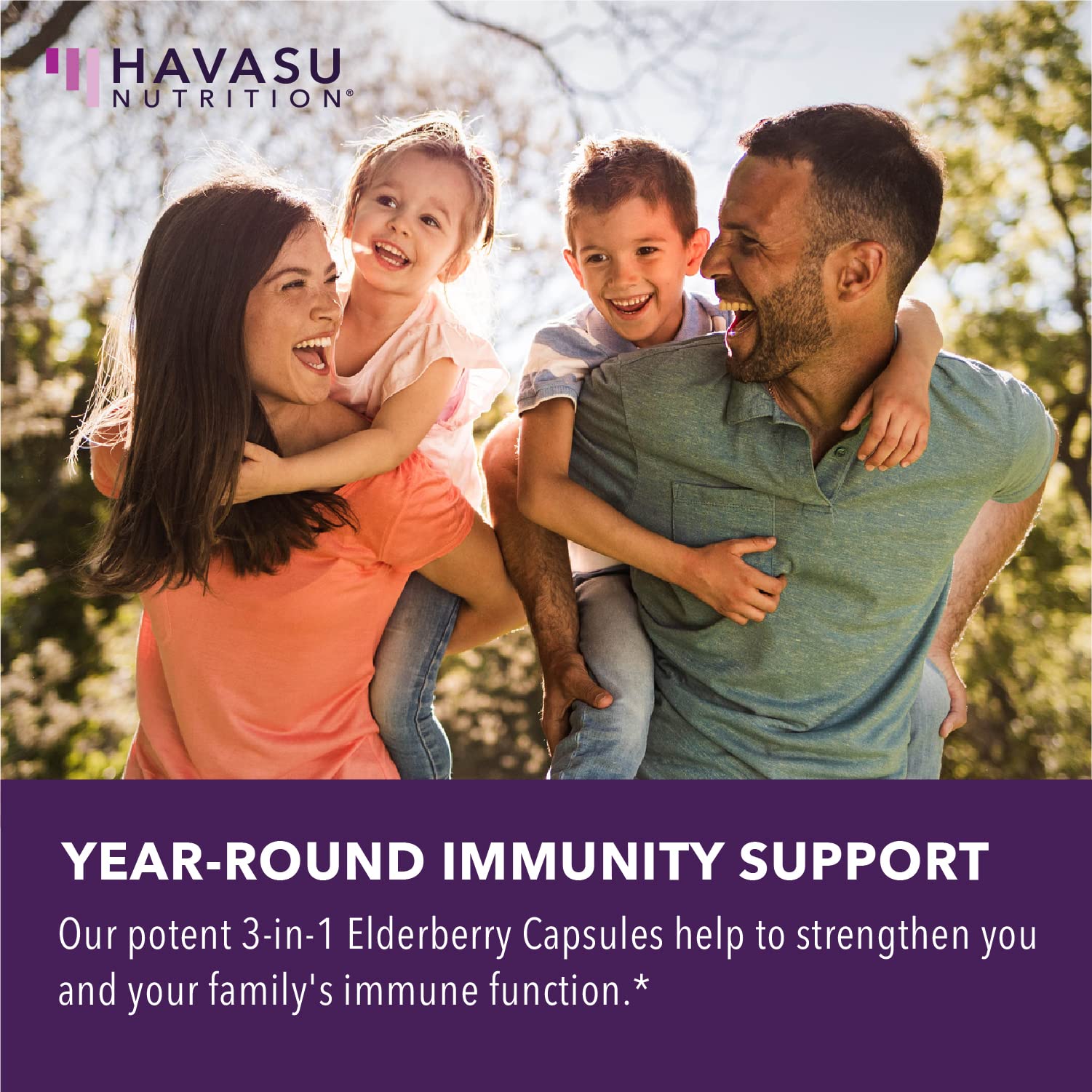 Unflavored elderberry capsules for daily immune support
