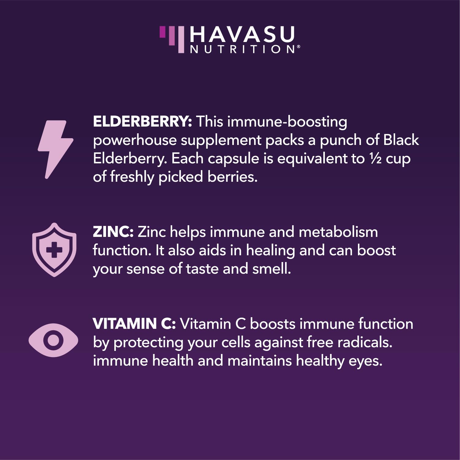 Vegetarian-friendly Sambucus elderberry capsules