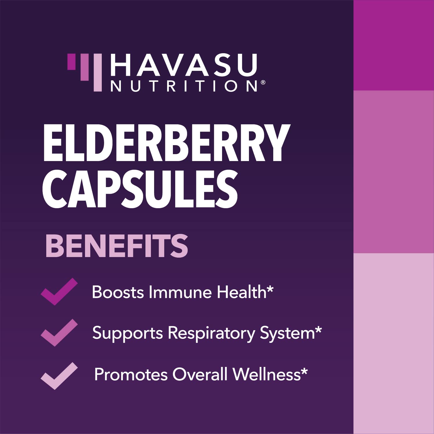 Label showing 400 mg elderberry extract per serving
