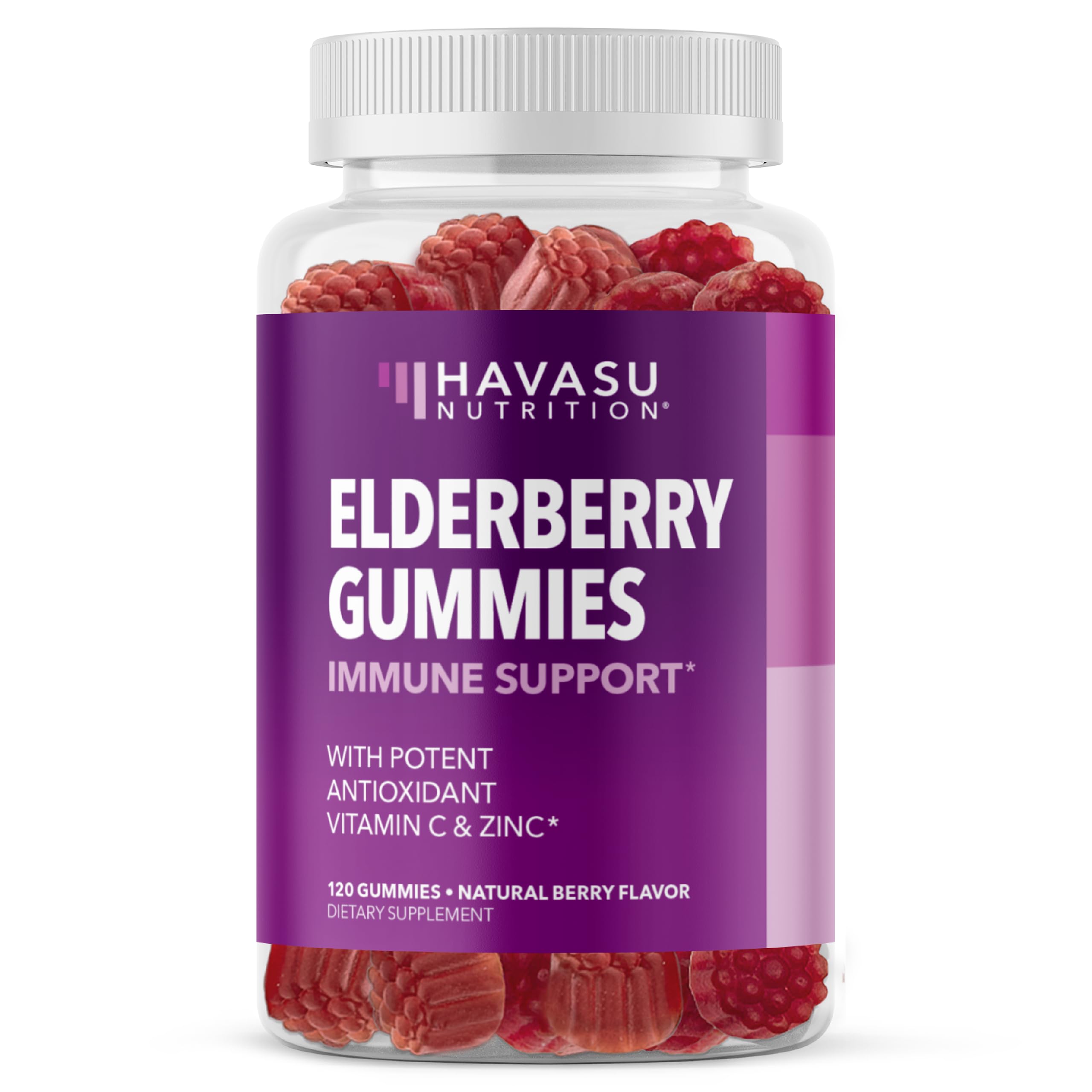 Bottle of Sambucus Elderberry Gummies for Adults – Berry Flavor