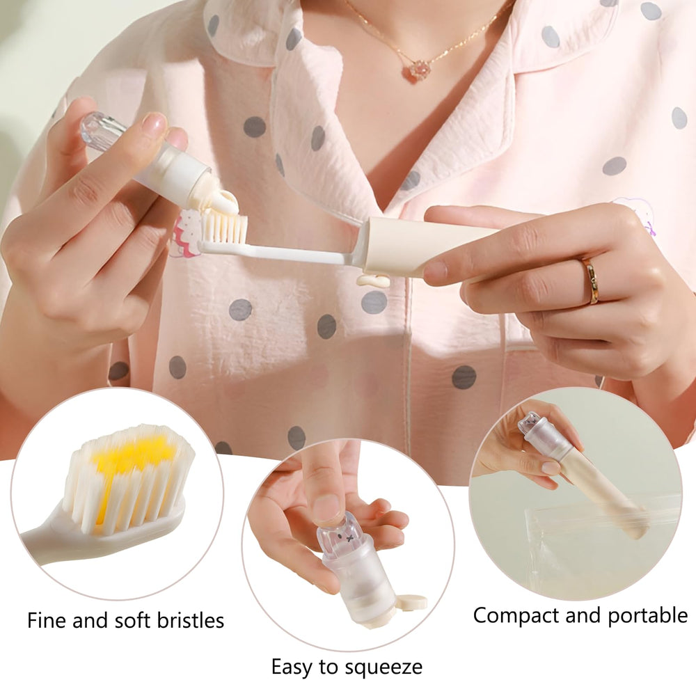 Foldable travel toothbrush extended and open