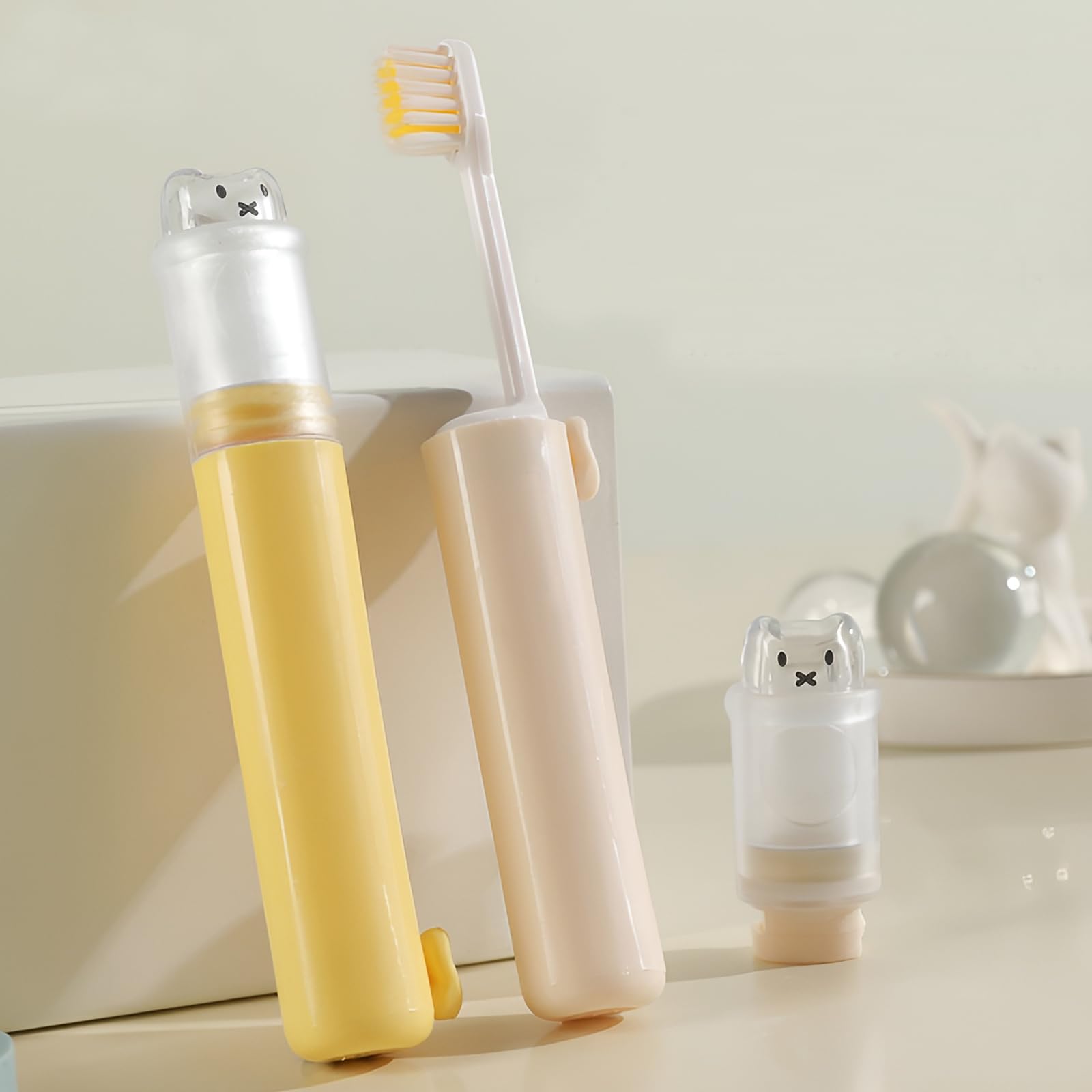 Compact travel toothbrush kit packaged for camping