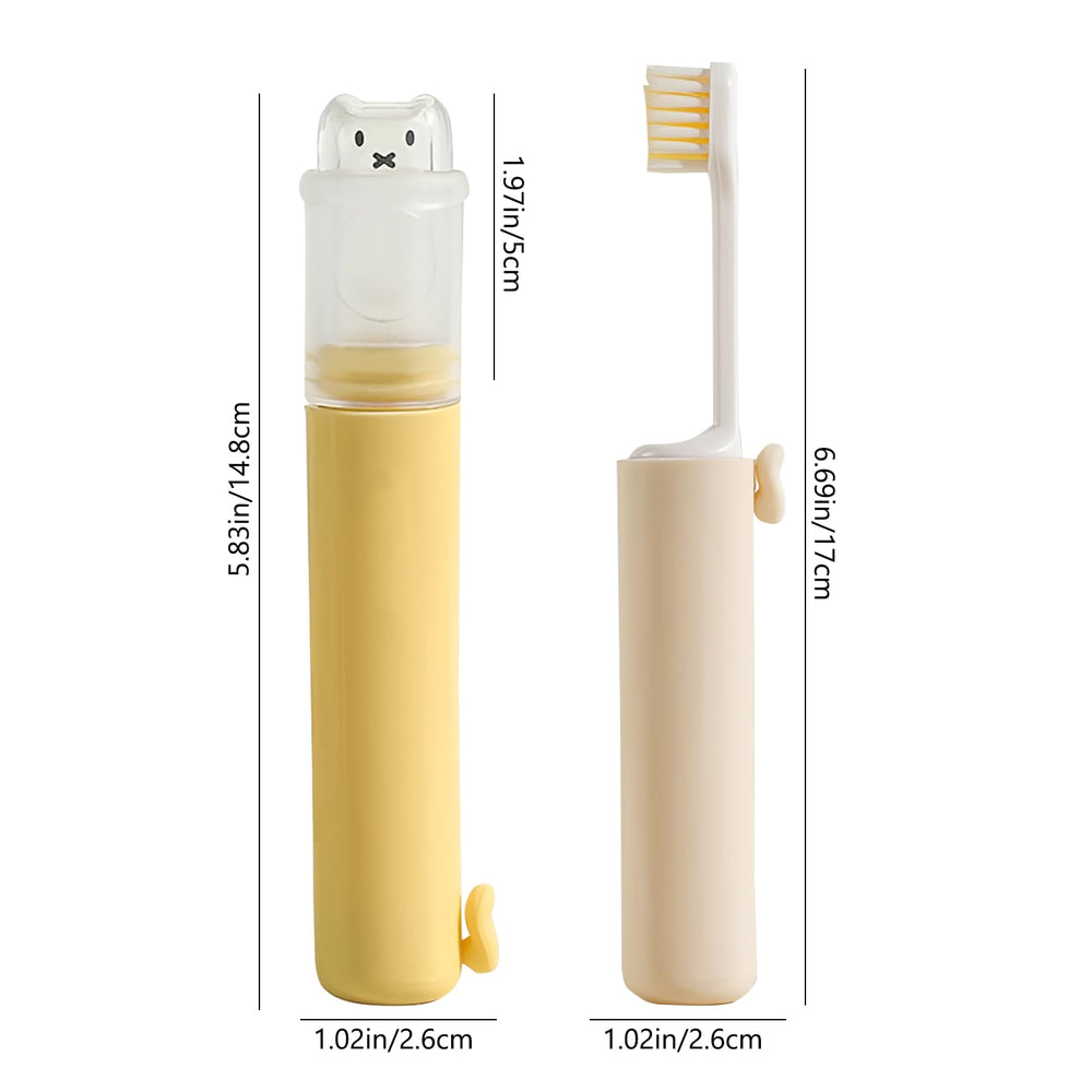 All components of SAMIQU Travel Toothbrush Set displayed
